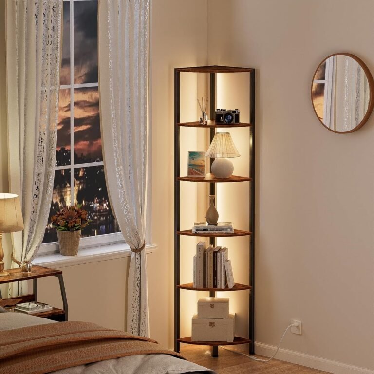 6 Tier Corner Shelf with LED Light